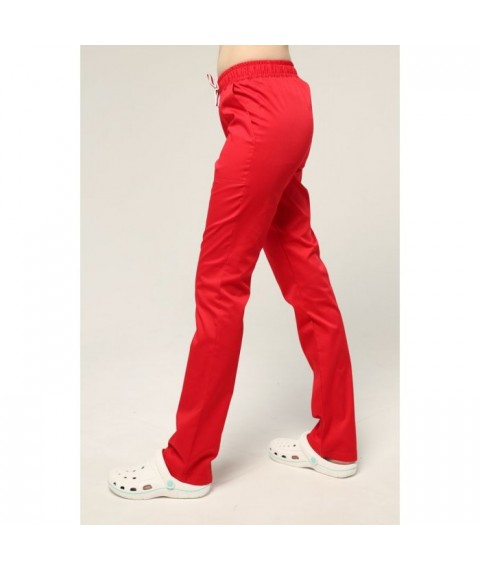 Women's straight medical pants, Red 54