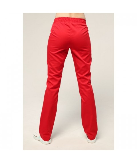 Women's straight medical pants, Red 54