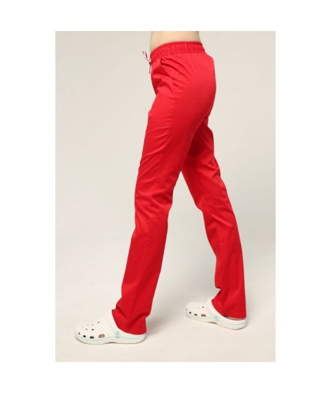 Women's straight medical pants, Red 56