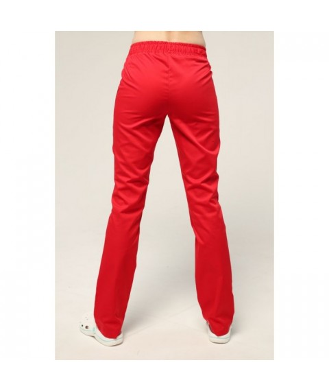 Women's medical pants straight, Red 64
