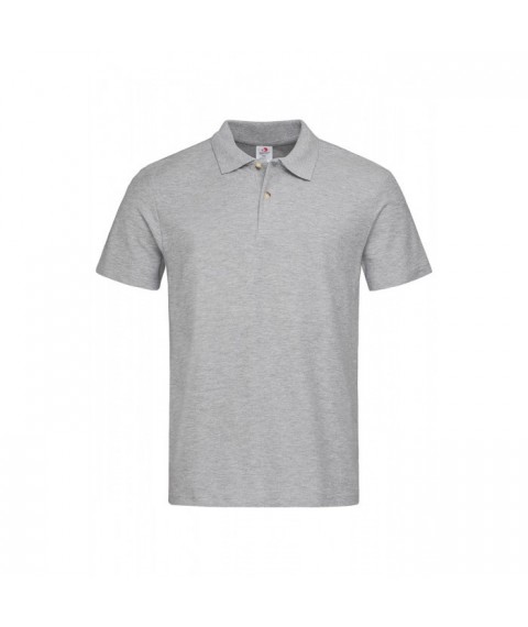 T-shirt Polo Men, Gray melange XXL