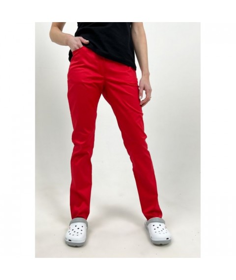 Medical pants Dallas with zipper, Red 46