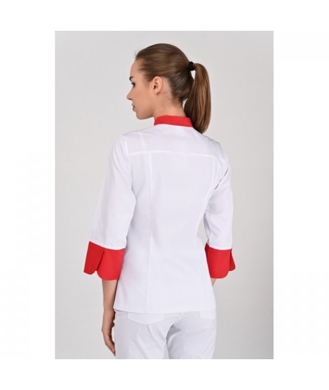 Chef's jacket Bordeaux 2, White-red 3/4 42