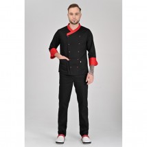 Chef's jacket Brussels, Black-red 3/4 52