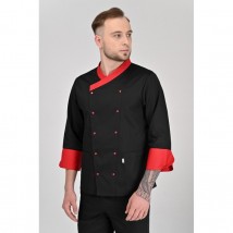 Chef's jacket Brussels, Black-red 3/4 64