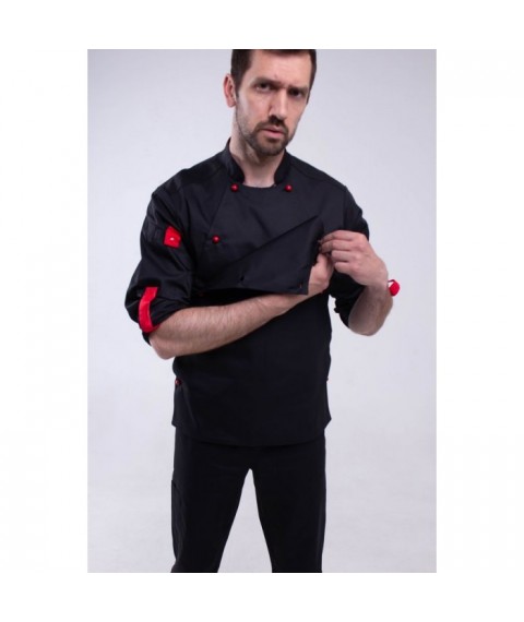 Chef's jacket Provence, black and red 48