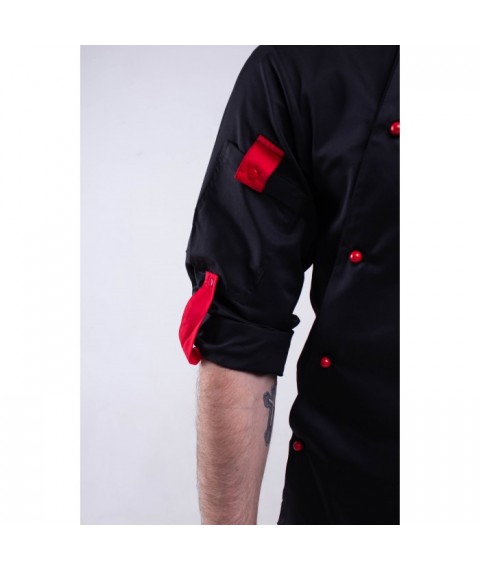 Chef's jacket Provence, black and red 48