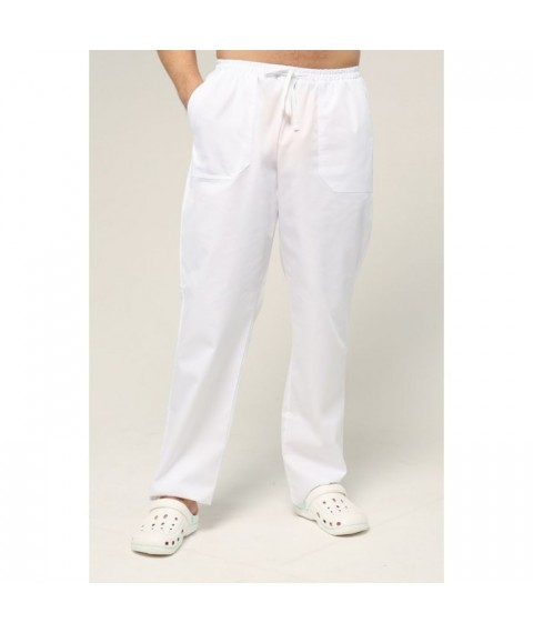 Men's medical pants, White 44