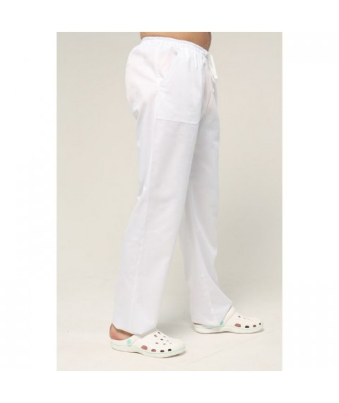 Men's medical pants, White 52