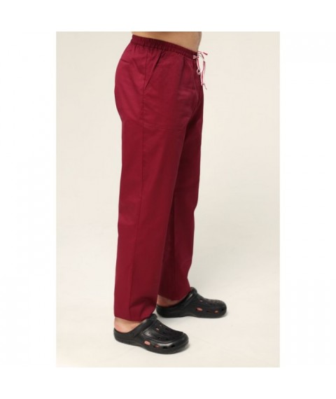 Men's medical pants, Burgundy 46