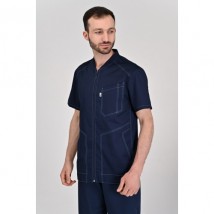 Medical suit Bristol Dark blue, blue stitching 50