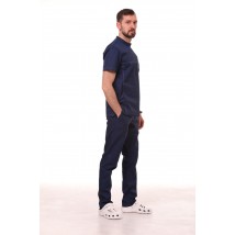 Medical suit Rome Dark blue, blue stitching 44