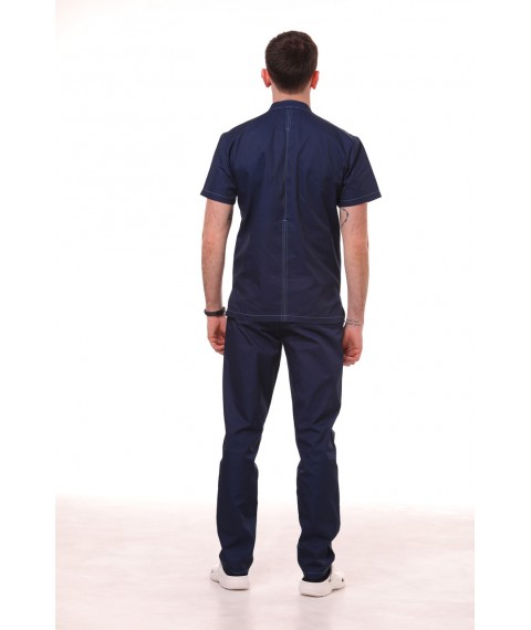 Medical suit Rome Dark blue, blue stitching 44