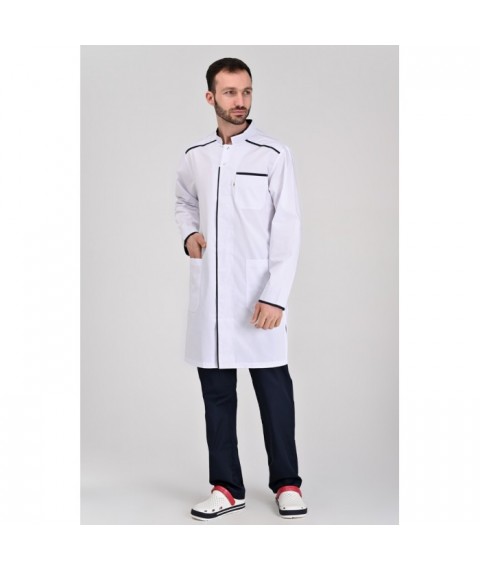 Medical gown Oslo White/Dark Blue 44
