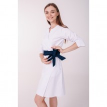 Women's medical gown Verona White/Dark blue