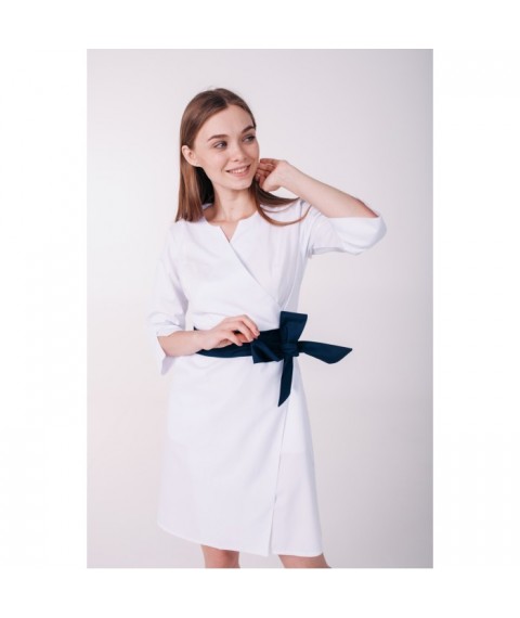Medical gown for women Verona White/Dark blue 46