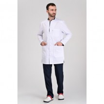 Medical shortened robe Bonn White/Dark blue 44