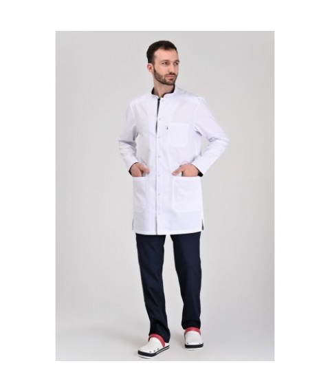 Medical shortened robe Bonn White/Dark blue 46