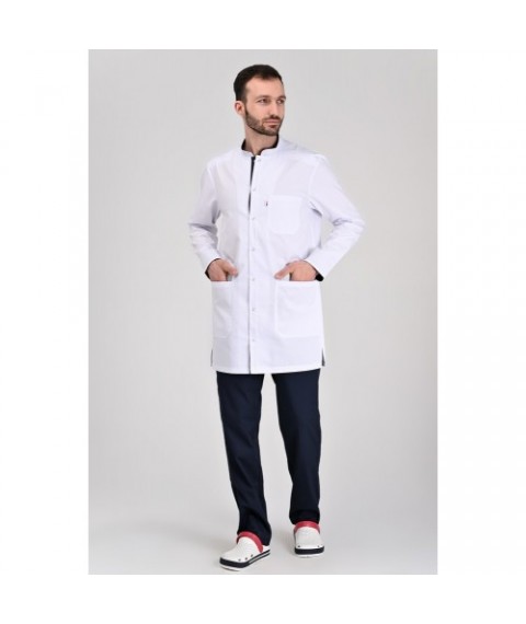 Medical shortened robe Bonn White/Dark blue 56