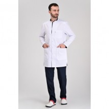 Medical shortened robe Bonn White/Dark blue 56