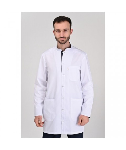 Medical shortened robe Bonn White/Dark blue 64