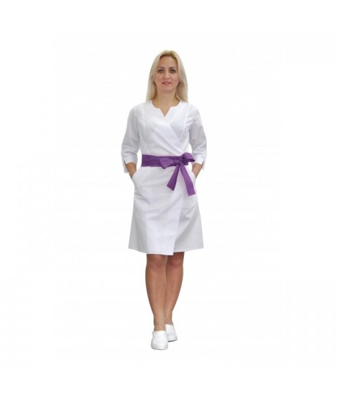 Women's medical gown Verona White-violet 54