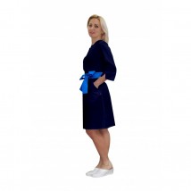 Медичний жіночий халат Верона Темно-синій/Блакитний, 42