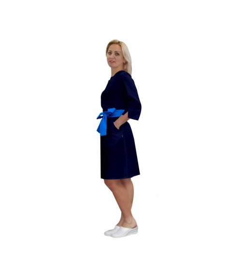 Медичний жіночий халат Верона Темно-синій/Блакитний, 42