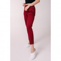 Women's medical pants 7/8, Burgundy 42