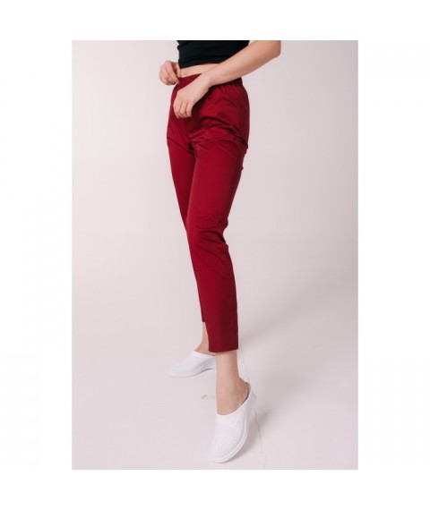 Women's medical pants 7/8, Burgundy 42