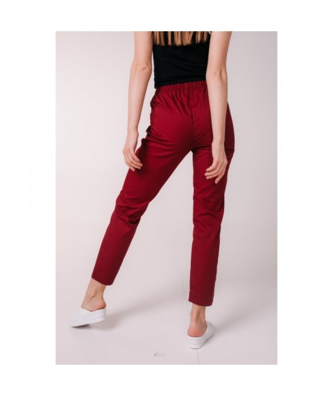 Women's medical pants 7/8, Burgundy 42