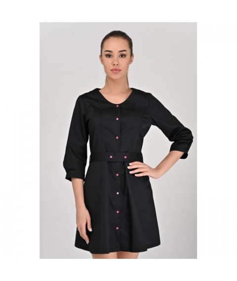 Women's medical gown Vicenza 3/4, Black 58