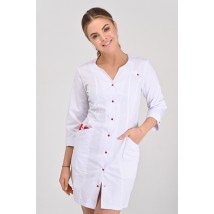 Medical women's robe Varna White-chervoniy 3/4, 44 rub.