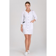 Women's medical gown Varna White-black 3/4 50