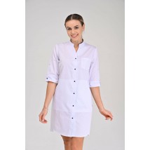 Women's medical gown Nevada White/dark blue, 3/4 50