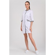 Women's medical gown Montana White/Light gray 3/4 42
