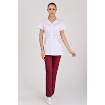 Medical jacket Alanya (button) White, Short Sleeve 42