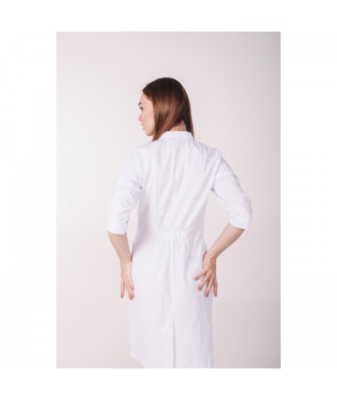 Medical gown Arizona, White (red button) 3/4 48