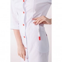 Medical gown Arizona, White (red button) 3/4 56