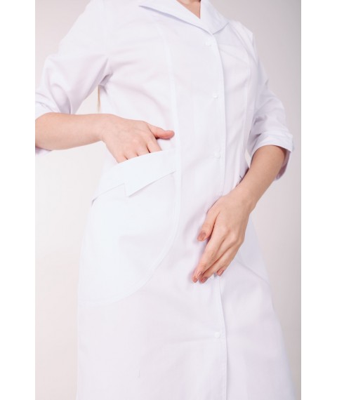 Medical gown Arizona, White (white button) 3/4 50