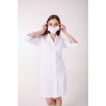 Medical gown Arizona, White (white button) 3/4 52