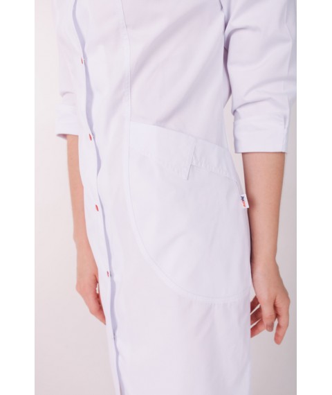 Medical gown Arizona White (red button) 3/4 46