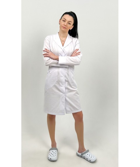 Medical gown Arizona White DR (white button), Long sleeve 42