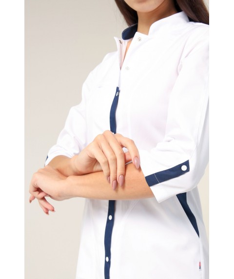 Medical gown Virginia White/Dark blue 3/4 46