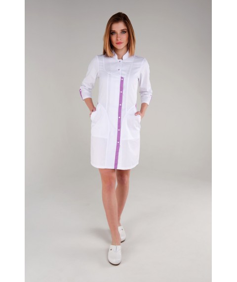 Medical gown Virginia, White-lavender 3/4 42