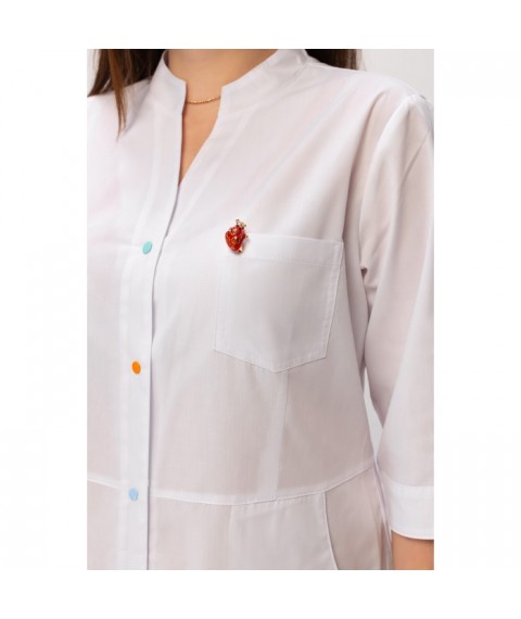 Thin medical gown Sicily White (colored button) 56