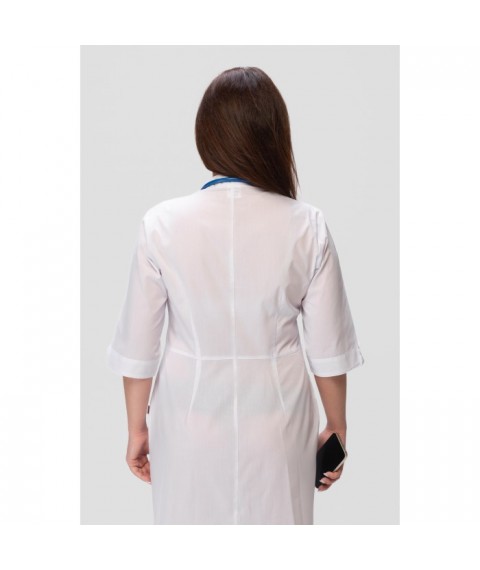 Thin medical gown Sicily White (colored button) 62