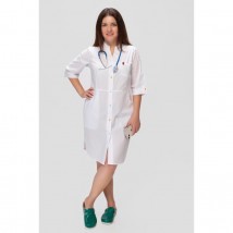 Thin medical gown Sicily White (colored button) 64