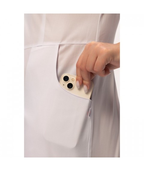 Thin medical gown Sicily White (colored button) 64