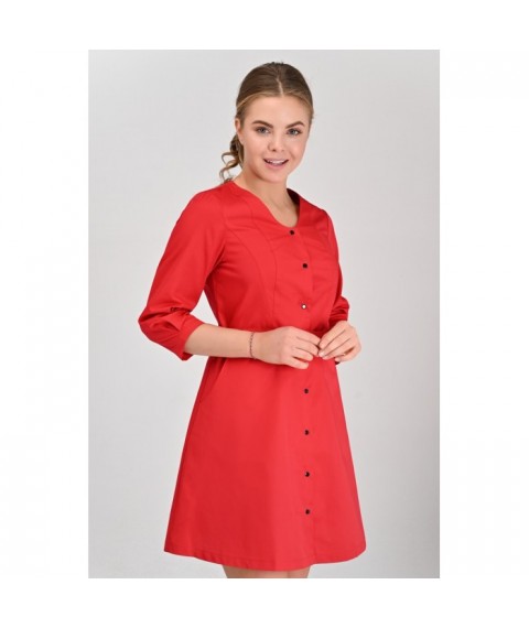 Women's medical gown Vicenza 3/4, Red 54